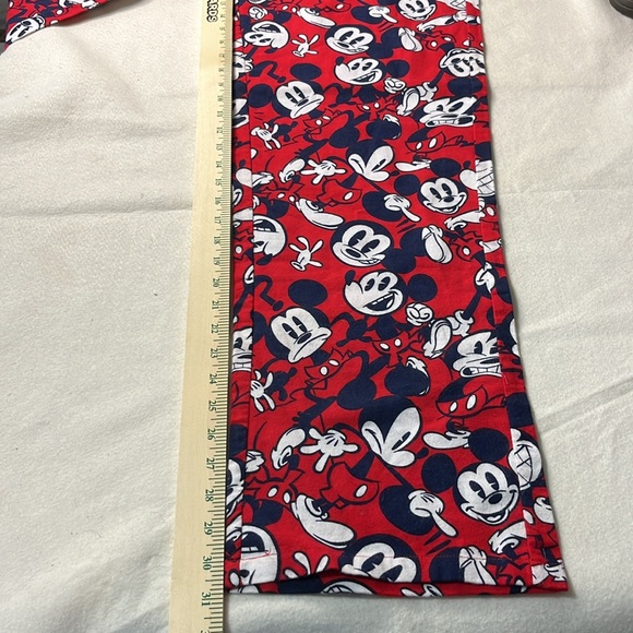 Disney Womens‎ Sleep Pants Drawstring Size Medium Red Mickey Mouse 100% Cotton - Picture 8 of 10